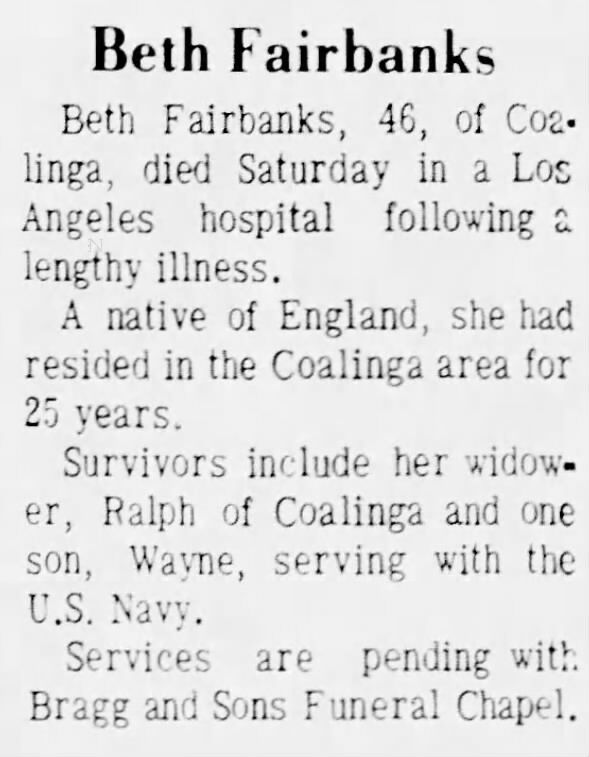 Obituary for Beth Fairbanks (Aged 46)
